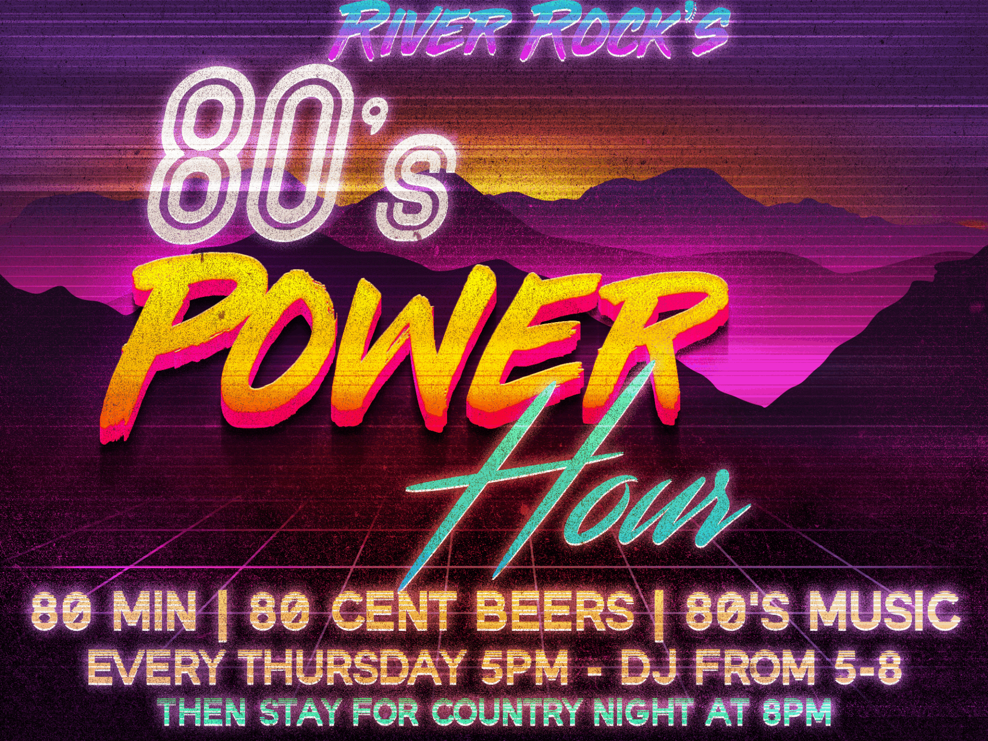 80's Power Hour! 80 Minutes, 80's Music, 80 Cent Miller Lite & Coors Light Draft Beers!